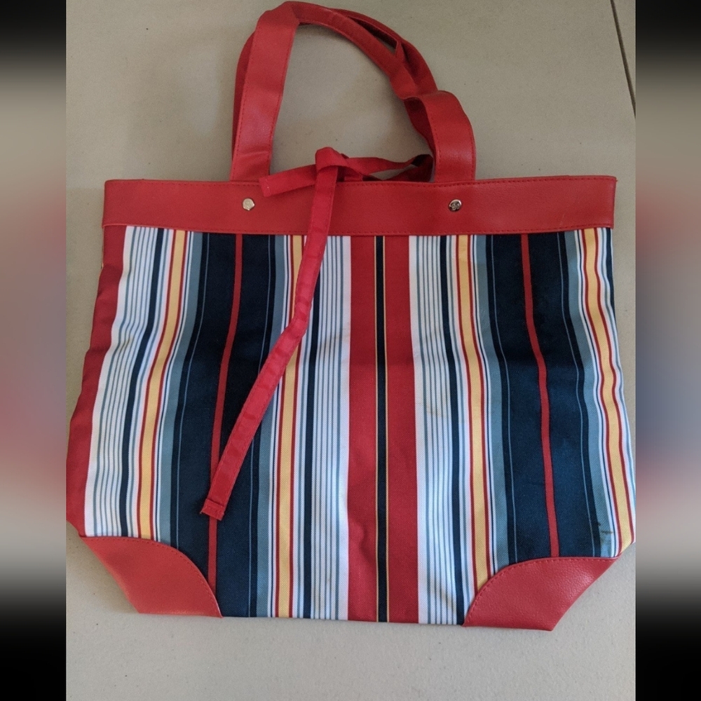 Vintage Retro Red Fashion Tote Bag Travel Resort Beach Pool Patriotic Gift
